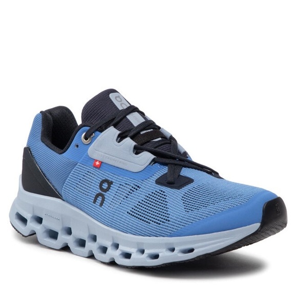 On Running Men's Athletic Shoes in Blue and Black - Picture 1 of 7